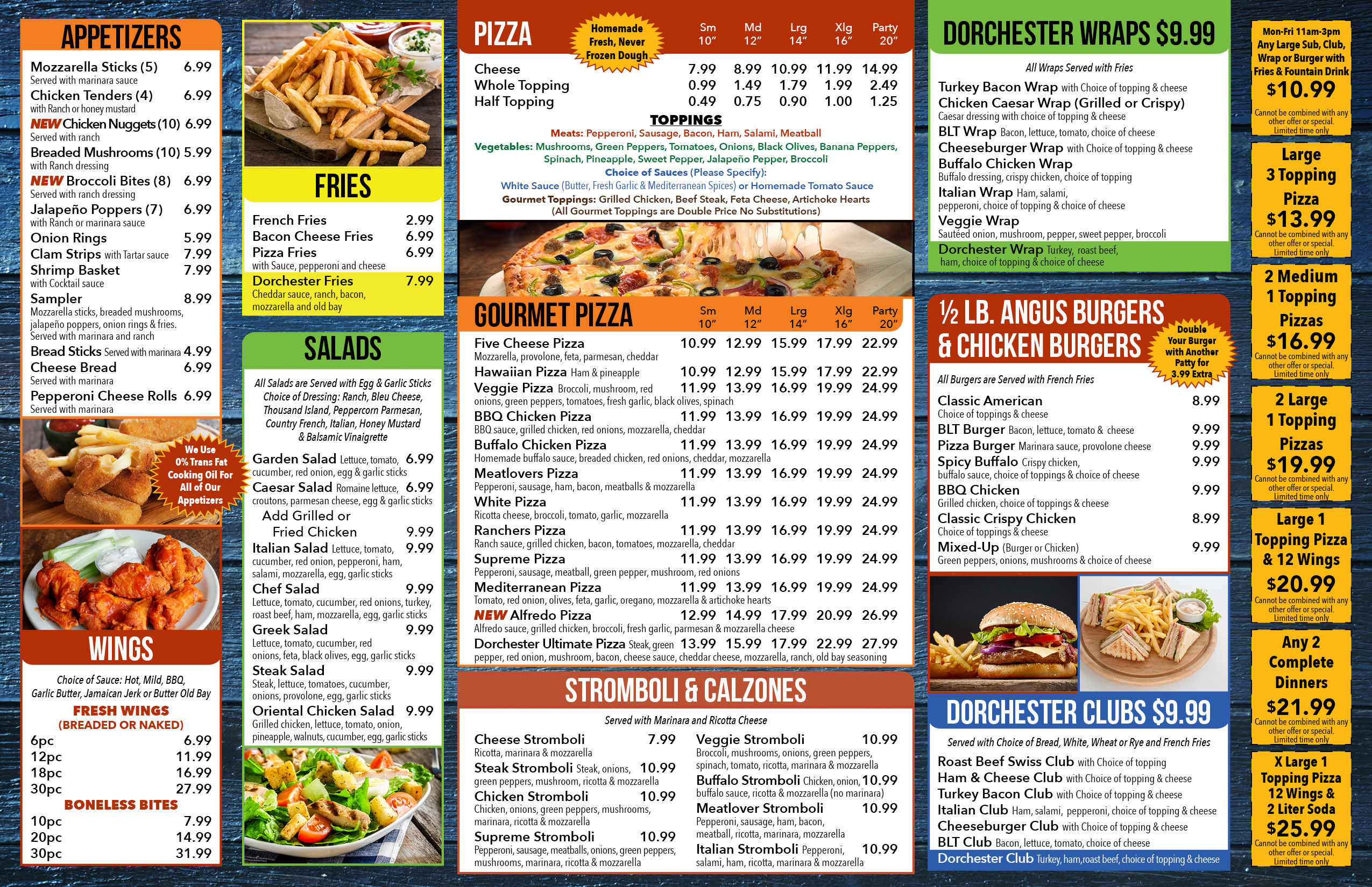 Our Menu - Dorchester Pizzeria